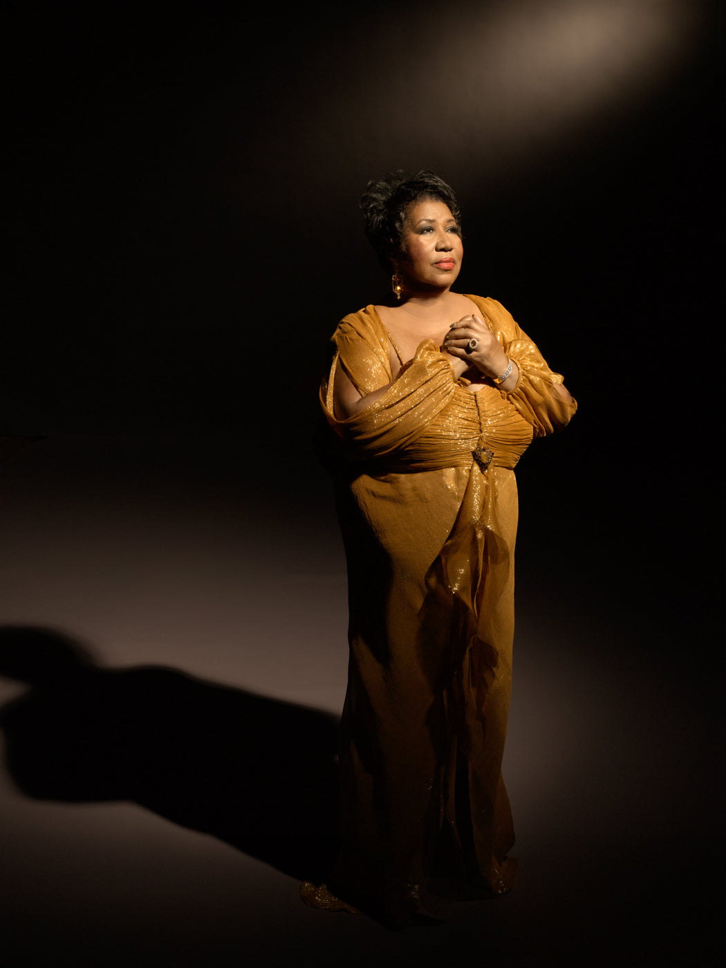 aretha franklin body gold dress royal wedding dress